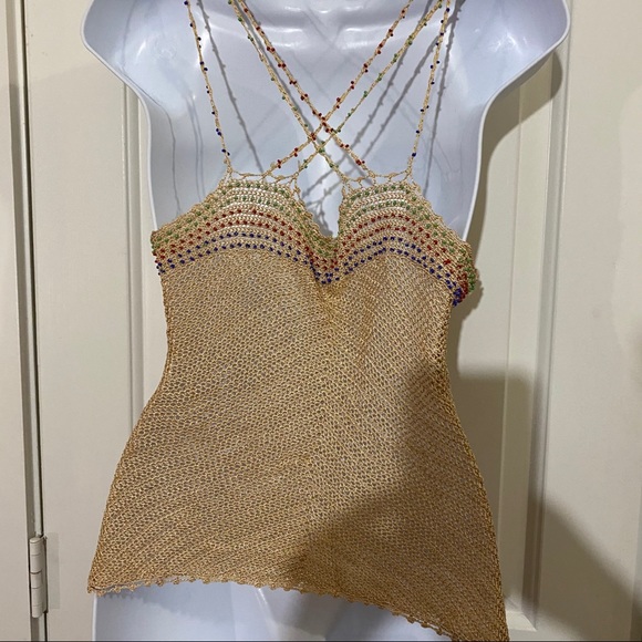 Handmade Festival Beaded Rayon Boho Hippie Tank - Picture 7 of 7